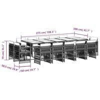 15-delige Tuinset met kussens poly rattan zwart - thumbnail