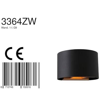 Steinhauer Ronde zwarte wandspotMuro up en down - 3364ZW