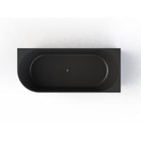 Ligbad Arqua Pinto Hoekbad 180x80 cm Rechts Mat Zwart - thumbnail