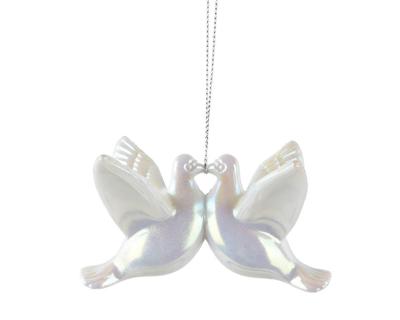 Vogel kunststof L8b6h6 cm wit/iris Decoris - Decoris