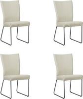 Set van 4 Crème leren industriële eetkamerstoelen Mate - Toledo Leer Nebbia (crème leer) - thumbnail