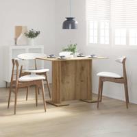 Eettafel 110x60x75 cm bewerkt hout artisanaal eikenkleurig - thumbnail