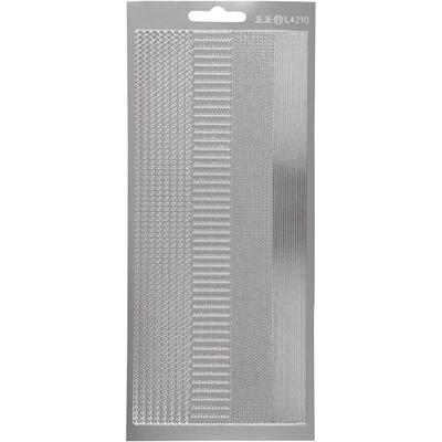 Creativ Company Stickers, randen, vel 10x23 cm, zilver, 1 vel