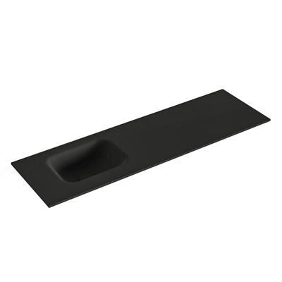 MONDIAZ LEX Urban solid surface inleg wastafel voor toiletmeubel 100cm. Positie wasbak links