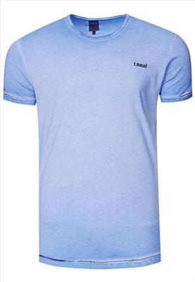 RustyNeal - Heren T-shirt - Shirt - Blauw - Opdruk