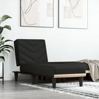 Chaise longue stof zwart - thumbnail