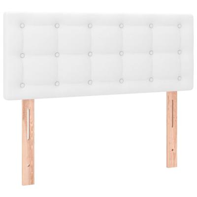 Boxspring met matras kunstleer wit 100x200 cm - thumbnail