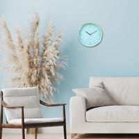 Wandklok 25cm-Geruisloos-Groen/Turkoois/Wit/Zwart-Metaal-NeXtime 'Bolero' - thumbnail