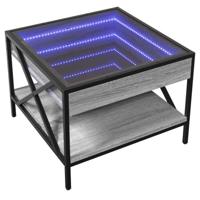 Salontafel met Infinity LED 50x50x38 cm grijs sonoma eikenkleur - thumbnail