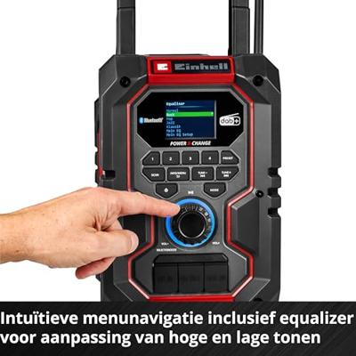 Einhell TE-CR 18 Li Draagbare radio DAB+, FM Bluetooth, AUX, USB Rood/zwart