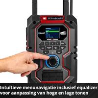 Einhell TE-CR 18 Li Draagbare radio DAB+, FM Bluetooth, AUX, USB Rood/zwart - thumbnail