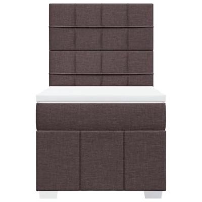 Boxspring met matras stof donkerbruin 90x190 cm