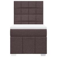 Boxspring met matras stof donkerbruin 90x190 cm - thumbnail