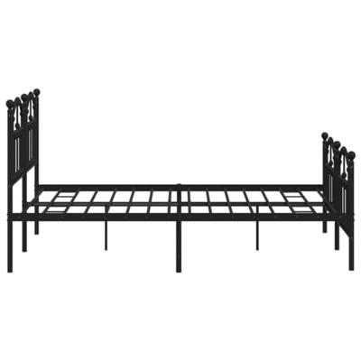 Bedframe met hoofd- en voeteneinde metaal zwart 140x190 cm