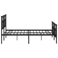 Bedframe met hoofd- en voeteneinde metaal zwart 140x190 cm - thumbnail