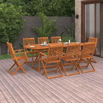 9-delige Tuinset 220x90x75 cm massief acaciahout