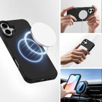 4Smarts Silicone Case Cupertino Backcover Apple iPhone 16 Zwart Inductieve lading - thumbnail