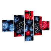 Schilderij - Bosbessen variatie, 5luik, Premium print - thumbnail