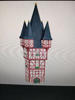 Wurm Lichthaus Bromser Turm Rüdesheim/Rhein van porselein, veelkleurig (B/H/D) 12x12x33cm - thumbnail