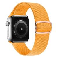 By Qubix - Solo Loop Nylon bandje - Oker- Compatible met Apple Watch 38mm / 40mm / 41mm / 42mm - Compatible Apple watch bandjes - thumbnail