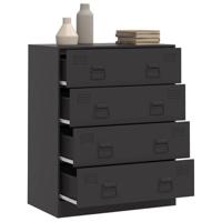 Dressoir 67x39x83 cm staal zwart - thumbnail