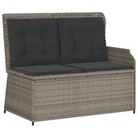 7-delige Loungeset met kussens poly rattan grijs - thumbnail