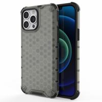 Lunso - Honinggraat Armor Backcover hoes - iPhone 13 Pro Max - Zwart - thumbnail