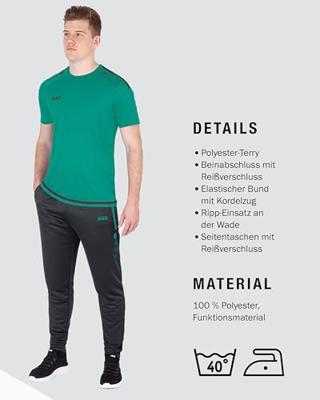 JAKO 8495K Trainingsbroek Active Kids - Antraciet/Turkoois - 128