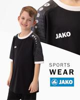 JAKO 4224K Shirt Iconic Km Kids - Zwart/Antraciet - 152 - thumbnail
