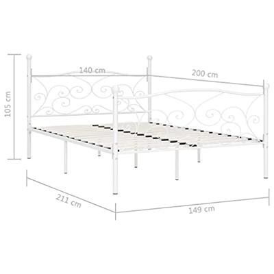 Bedframe met lattenbodem metaal wit 140x200 cm