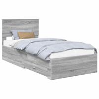 Bedframe met hoofdeinde Grijs Sonoma 90 x 200 cm Bewerkt hout - thumbnail