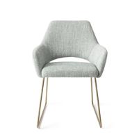 Jesper Home Eetkamerstoel 'Yanai' Slide Gold, kleur Soft Sage - thumbnail