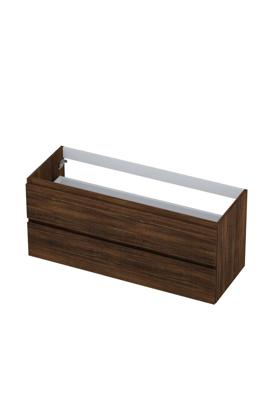Onderkast INK 2 laden greeploos met houten keerlijst 120 cm x 45 cm x 52 cm Koper eiken 1257160