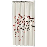 Douchegordijn Sealskin Blossom 100% polyester 180x200 Rood - thumbnail