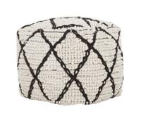 MUST Living Poef 'Princess' 40cm, kleur Wit / Zwart - thumbnail