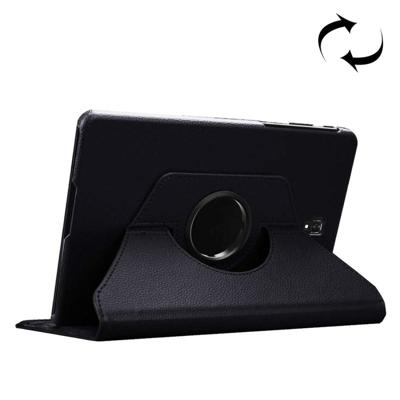 Litchi Texture Horizontal Flip 360 Degrees Rotation Leather Case for Galaxy Tab S4 10.5 T830 / T835 with Holder (Black)