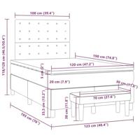 Boxspring met matras fluweel lichtgrijs 120x190 cm - thumbnail