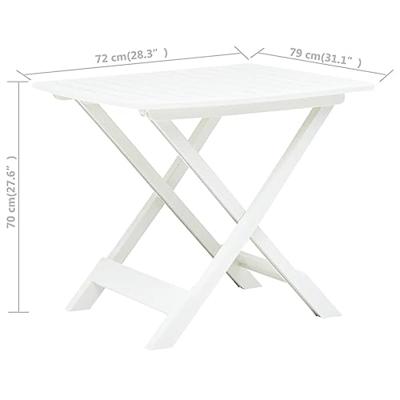 Tuintafel inklapbaar 79x72x70 cm kunststof wit Tuintafel inklapbaar 79x72x70 cm kunststof wit