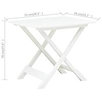 Tuintafel inklapbaar 79x72x70 cm kunststof wit - thumbnail