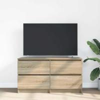Tv-meubel 100x35x54 cm bewerkt hout sonoma eikenkleurig - thumbnail