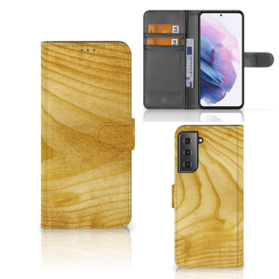 Samsung Galaxy S21 Plus | Book Style Case | Licht Hout Samsung Galaxy S21 Plus | Book Style Case | Licht Hout