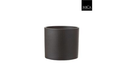 Mica Decorations era pot donkergrijs relief 17,5x19,5cm Mica Decorations era pot donkergrijs relief 17,5x19,5cm