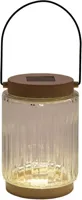 Anna's collection lantaarn solar 1led glas 12x8.5cm zand - thumbnail