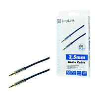 LogiLink CA10050 Jackplug Audio Aansluitkabel 0.50 m Zwart (mat) Vergulde steekcontacten - thumbnail