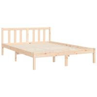 Bedframe met hoofdbord massief hout - thumbnail