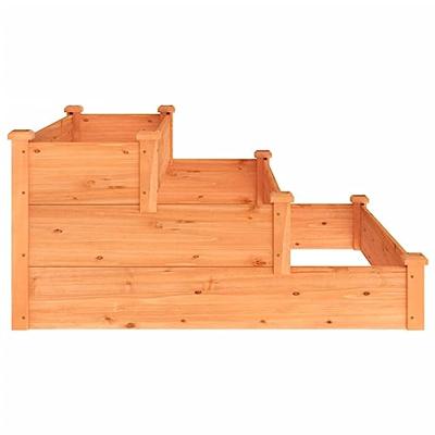 VidaXL Plantenbak verhoogd 120x120x56 cm massief vurenhout bruin VidaXL Plantenbak verhoogd 120x120x56 cm massief vurenhout bruin