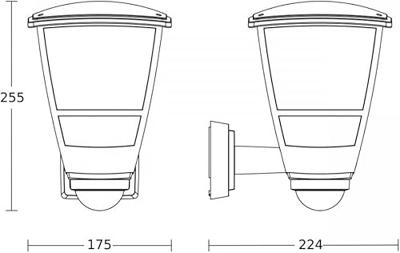 Steinel AUSSENLEUCHTE L 10 S SW 084769 Buitenlamp met bewegingsmelder (wand) LED E27 15 W Zwart - thumbnail