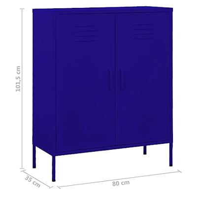 Opbergkast 80x35x101,5 cm staal marineblauw