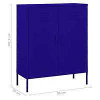Opbergkast 80x35x101,5 cm staal marineblauw - thumbnail