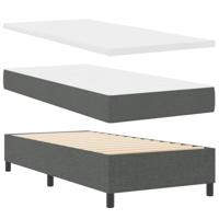 Boxspringbed met Matras & LED in donkergrijs, 100 x 200 cm, stof - thumbnail